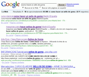 Buscar como hacer sello de goma
