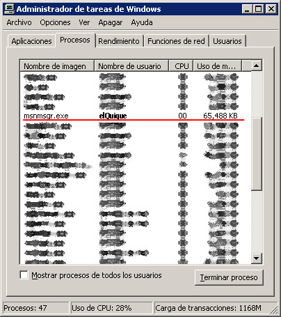 Administrador de Tareas de Windows XP