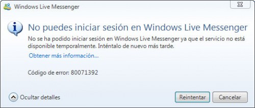 Error msn 80071392
