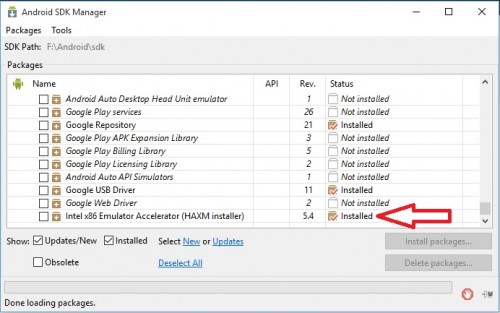 Android SDK HAXM Emulador
